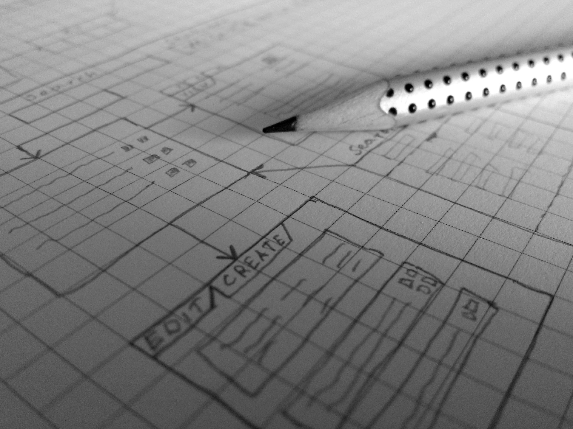 Before I even start coding, I like to sketch out my designs with pencil and paper.